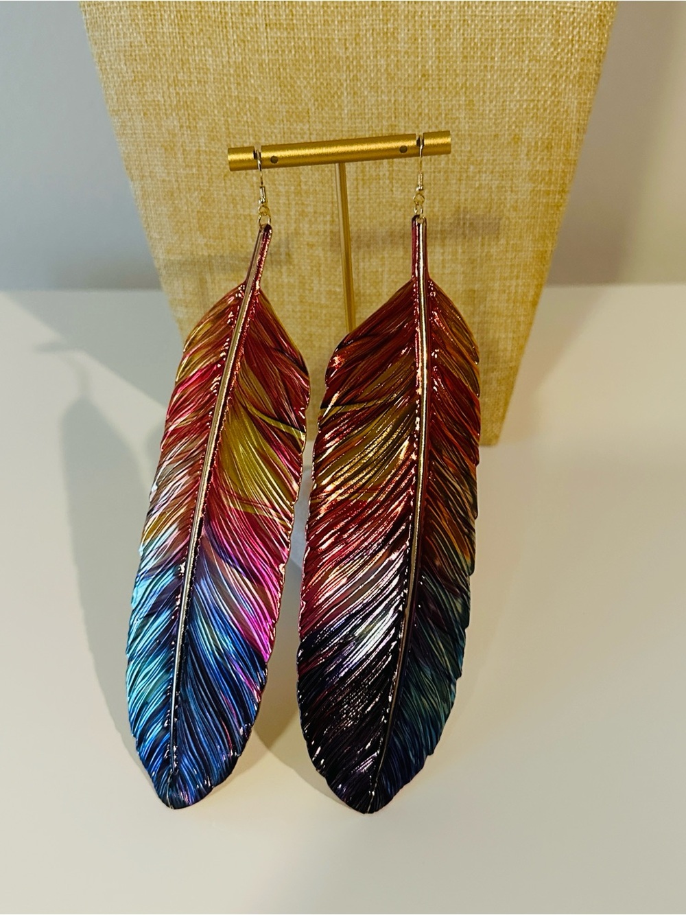 Fashion Jewelry Multicolor Feather Drop Earrings